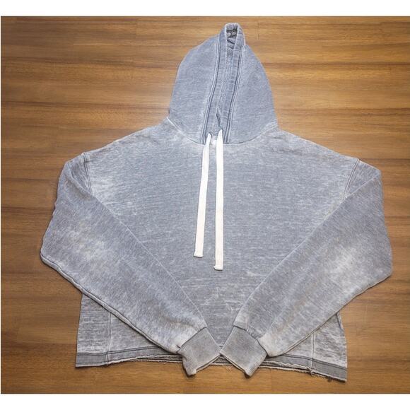 Colsie Women’s Gray Crop Pullover Hoodie – Fleece-Lined, Size XS, EUC - Picture 1 of 8